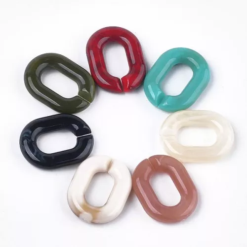 24x18mm Oval links - Multicoloured Marbled x10