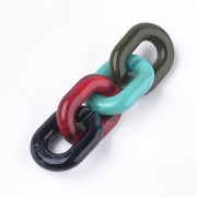 24x18mm Oval links - Multicoloured Marbled x10