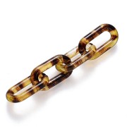 20x11mm Oval links - Tortoise shell - Brown - Black x10