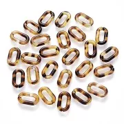 14x8mm Oval links - Tortoise shell - Brown - Black x20