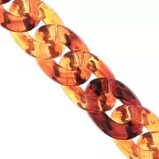 16.9mm Acrylic curb chain - Marbled Amber x1m