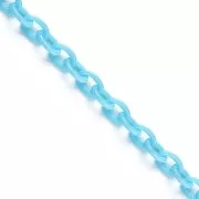 6mm plastic cable mesh chain - Turquoise Blue x42cm