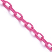 7.4mm plastic cable mesh chain - Neon Pink x39cm
