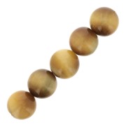 10mm Round Gemstone Beads - Yellow Tiger's Eye x5|raw }}