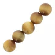 Eye of tiger - 10mm Round Gemstone Beads - Yellow Tiger's Eye x5 10mm Round Gemstone Beads - Yellow Tiger's Eye x5