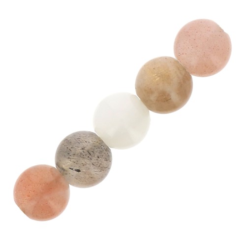 4mm Round gemstone beads - Mix Rose Moonstone x20