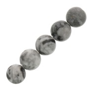 4mm Round gemstone beads - Silver Foil Jasper x20|raw }}