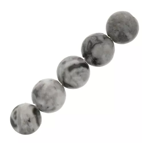 4mm Round gemstone beads - Silver Foil Jasper x20