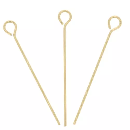 21.5x0.45mm Gold filled Eye pins x10