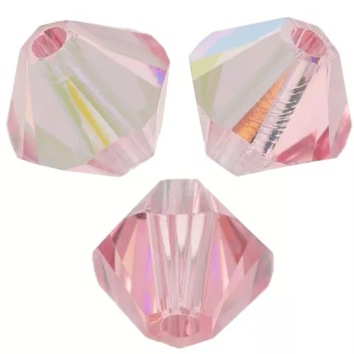 PureCrystal 5328 Crystal Bicones 4mm Light Rose AB x50