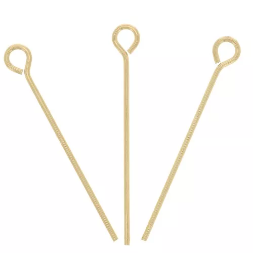 22x0.6mm Gold filled Eye pins x10