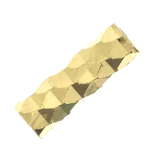6x2mm 925 Sterling Silver Faceted tubes - Fine Gold Plated x10