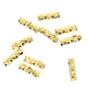 6x2mm 925 Sterling Silver Faceted tubes - Fine Gold Plated x10