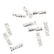 6x2mm 925 Sterling Silver Faceted tubes x10