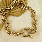 27.5x24mm 304 Stainless Steel shackle Clasp - Gold Tone x1