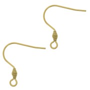 21mm 316L Stainless Steel earwires with open ring - Gold Tone x2