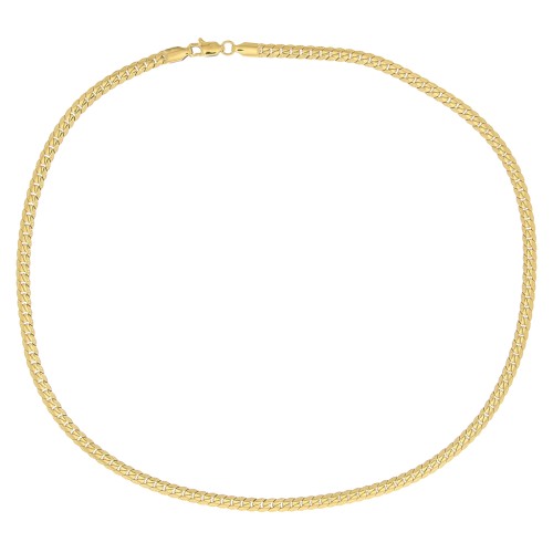316L Stainless Steel 4mm English mesh choker - Gold Tone x45cm