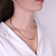 316L Stainless Steel 4mm English mesh choker - Gold Tone x45cm