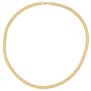 316L Stainless Steel 5.6mm English mesh choker - Gold Tone x45cm|raw }}