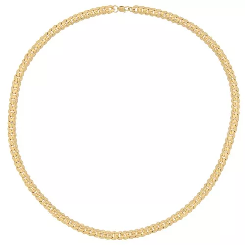 316L Stainless Steel 5.6mm English mesh choker - Gold Tone x45cm