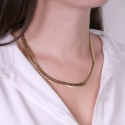 316L Stainless Steel 5.6mm English mesh choker - Gold Tone x45cm