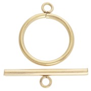 20 mm T clasp in 304L gold-plated stainless steel x1
