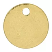 8mm 316L Stainless steel Smooth round charm to engrave - Gold Tone x1
