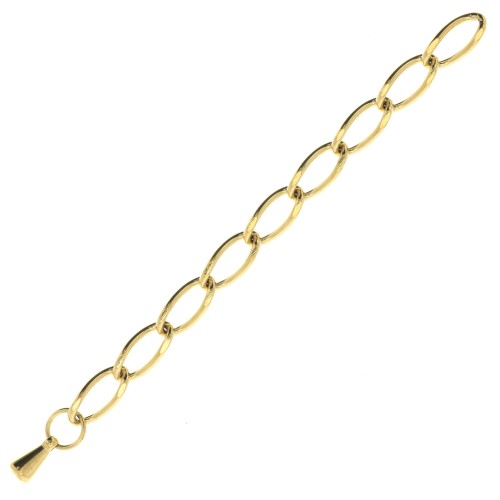 55mm 316L Stainless Steel Extension chain - Rombo - Gold plated x1