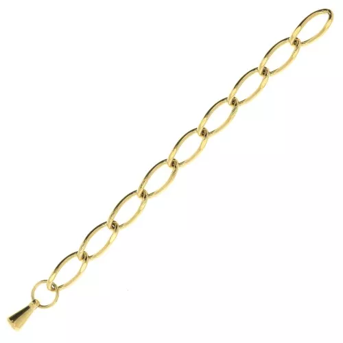 55mm 316L Stainless Steel Extension chain - Rombo - Gold plated x1