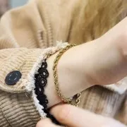 3.8mm 304 Stainless Steel Rope Mesh Chain - Gold Tone x50cm