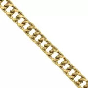 7.75mm 316L Stainless Steel Curb Mesh Chain - Gold Tone x50cm