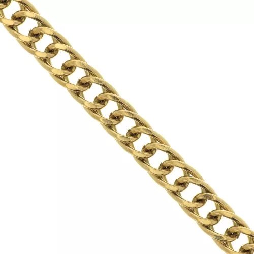7.75mm 316L Stainless Steel Curb Mesh Chain - Gold Tone x50cm