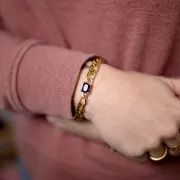 7.75mm 316L Stainless Steel Curb Mesh Chain - Gold Tone x50cm