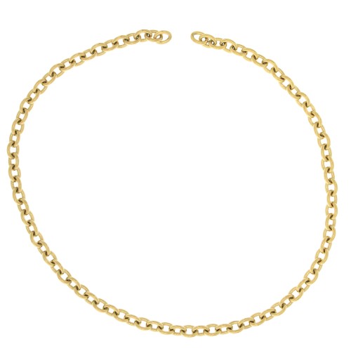 7.4mm 316L Stainless Steel cable Mesh Chain - Gold Tone x50cm