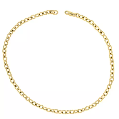 7.4mm 316L Stainless Steel cable Mesh Chain - Gold Tone x50cm