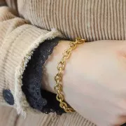 7.4mm 316L Stainless Steel cable Mesh Chain - Gold Tone x50cm