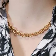 11.9mm 316L Stainless Steel cable Mesh Chain - Gold Tone x50cm