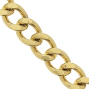 15mm 316L Stainless Steel Curb Mesh Chain - Gold Tone x50cm