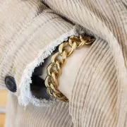 15mm 316L Stainless Steel Curb Mesh Chain - Gold Tone x50cm