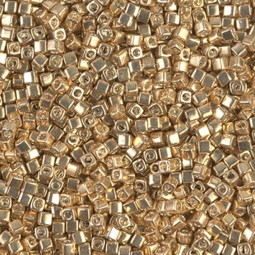 Miyuki cubes 1.8mm SB18-1052 - Galvanized Gold x10g