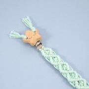 50x37mm Wodden Removable clip for dummy holder - Star - Natural x1