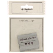 50x11.5mm Set of 10 double-sided woven labels - Handmade with love Grey x1|raw }}