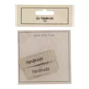 50x15mm Set of 10 woven sew-on labels - Handmade - Beige - Brown x1
