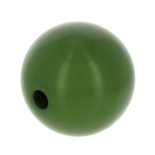 8mm Opaque resin bead - Olive x1