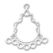 Spacers delicate motif 28mm Silver tone x4|raw }}