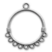 Round spacers 32mm Old silver tone x2