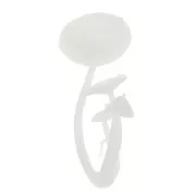 15mm Plastic mushroom for accessories & jewellery inclusion resin - White x1