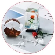25mm Plastic rose for accessories & jewellery inclusion resin - White x1