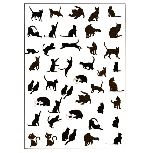 Black cat printed sheets for resin jewellery - Black x2