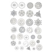 Sticker sheets printed with luminescent patterns for resin jewellery - Silver x2